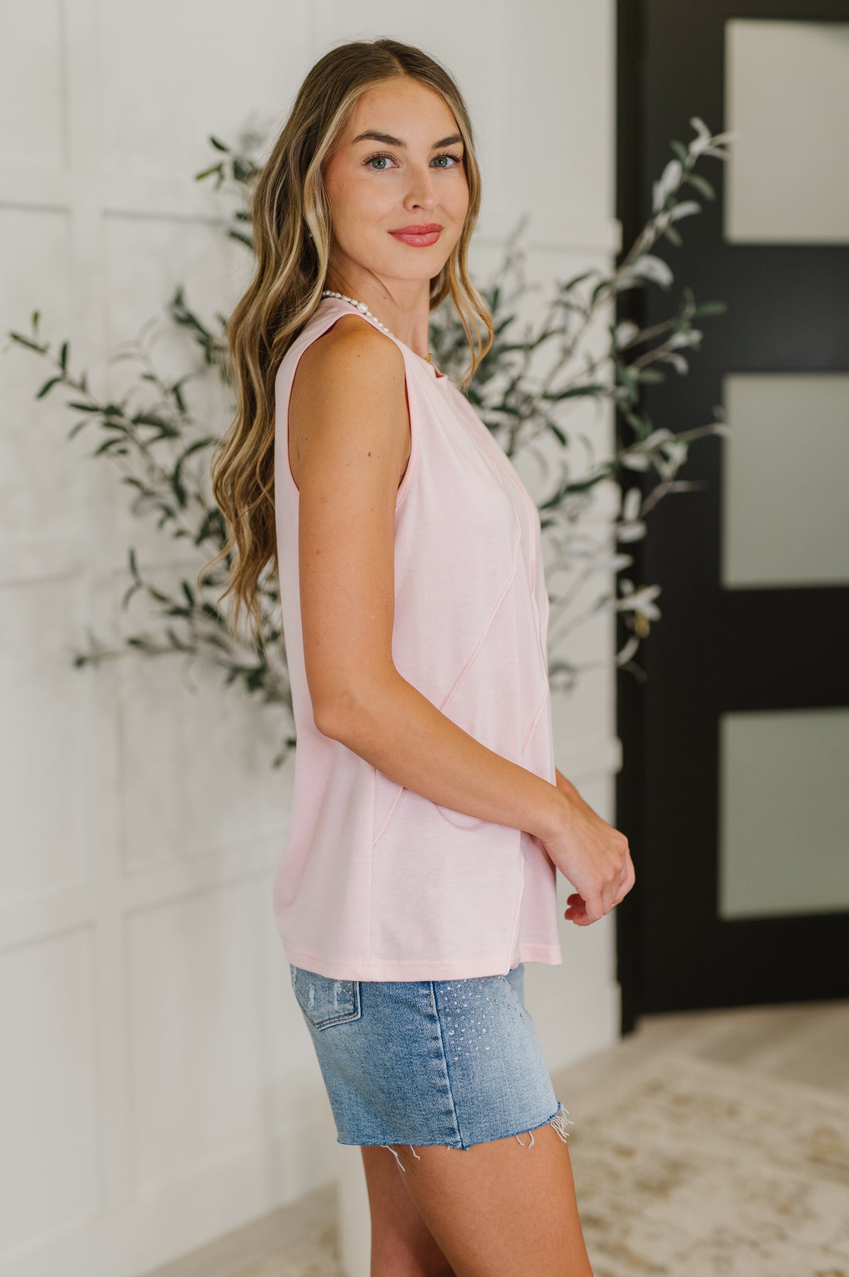 New Normal Pleat Detail Sleeveless Top in Pink - 6/23/2025