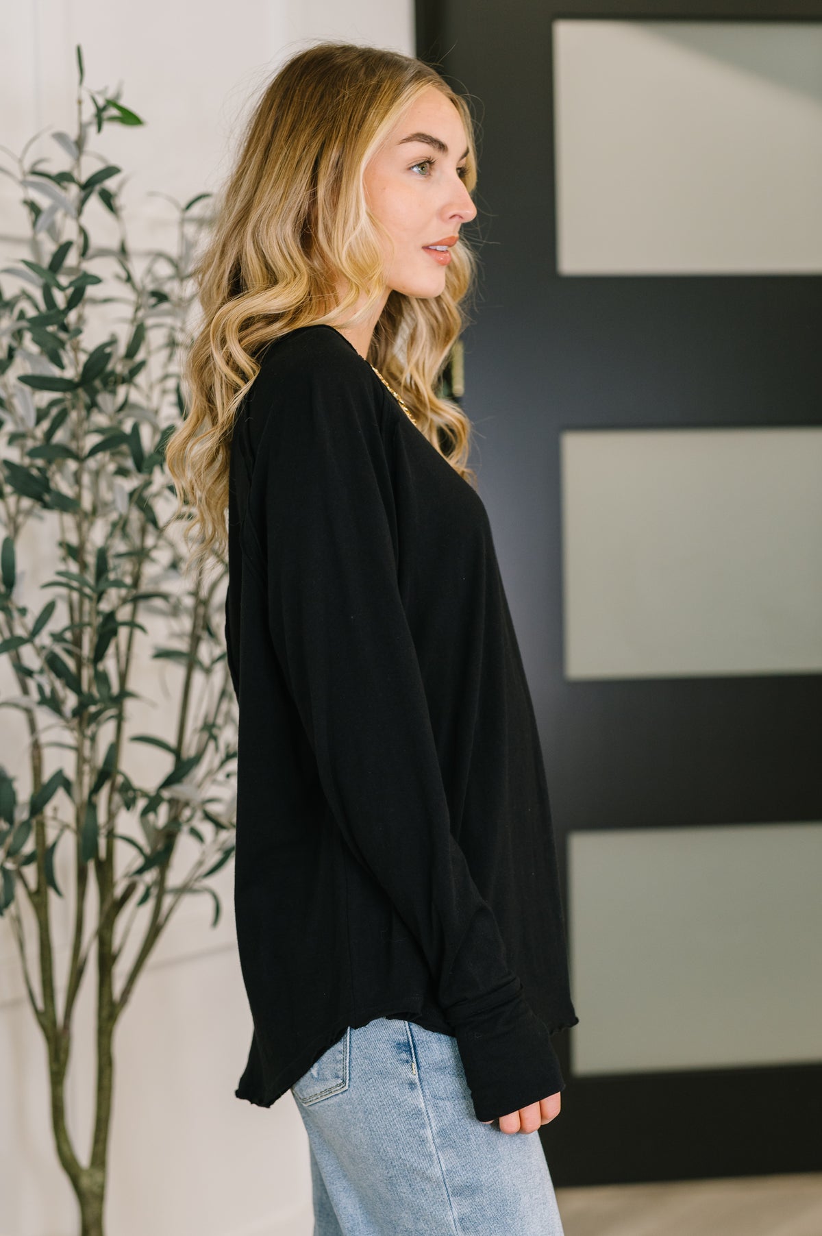 Nice to Each Other Raglan Sleeve Top in Black - 12/3/2025