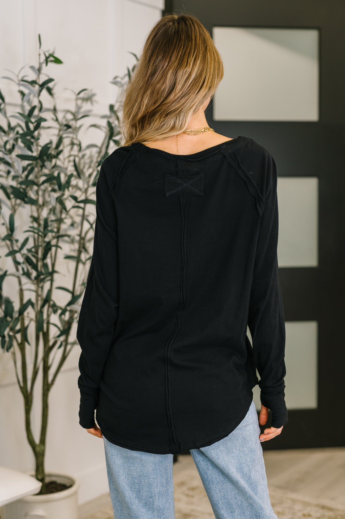 Nice to Each Other Raglan Sleeve Top in Black - 12/3/2025