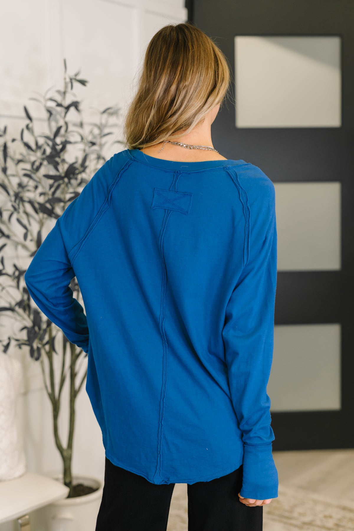 Nice to Each Other Raglan Sleeve Top in Classic Blue - 12/3/2025