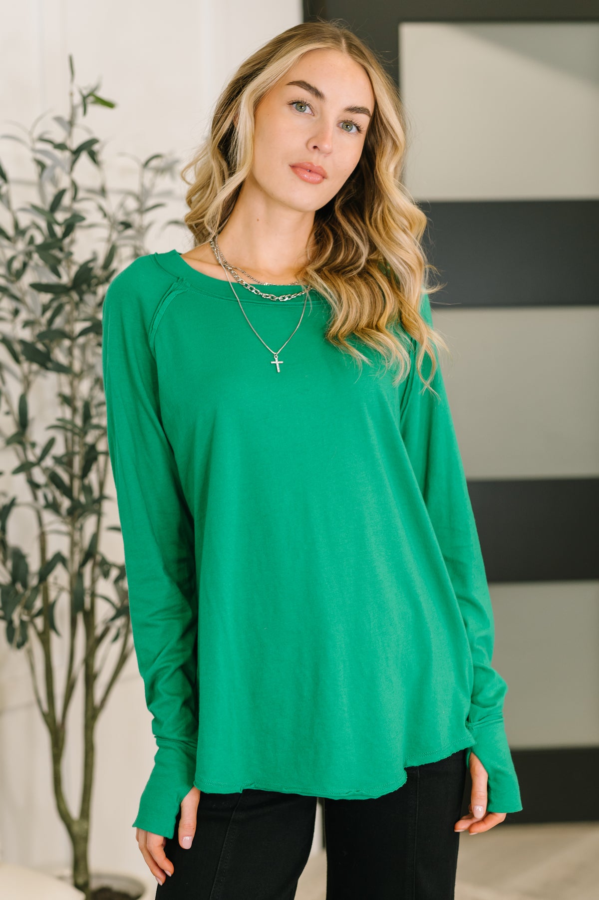 Nice to Each Other Raglan Sleeve Top in Kelly Green - 12/3/2025