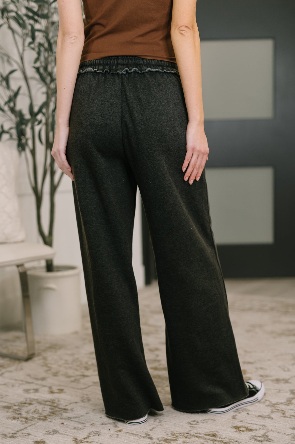 Nights Like This High Waist Palazzo Sweats in Ash Black - 2/18/2026