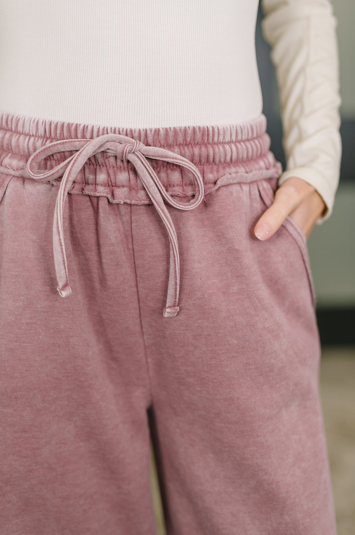 Nights Like This High Waist Palazzo Sweats in Light Rose - 2/18/2026
