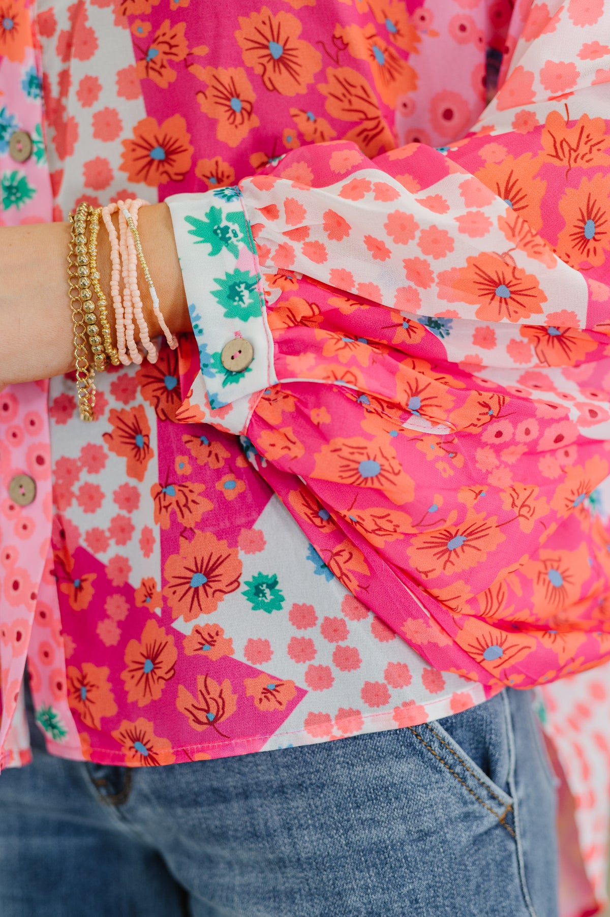 No Hesitation Mixed Print Blouse - 9/30/2025