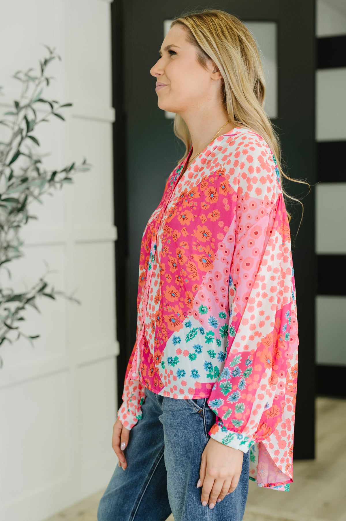 No Hesitation Mixed Print Blouse - 9/30/2025