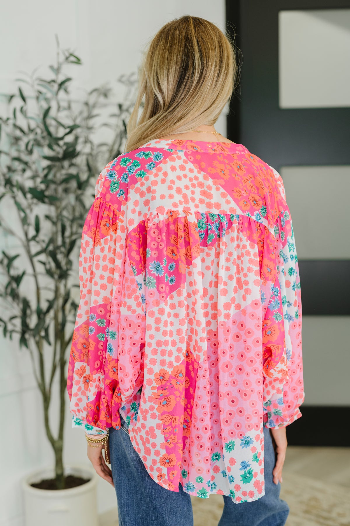 No Hesitation Mixed Print Blouse - 9/30/2025