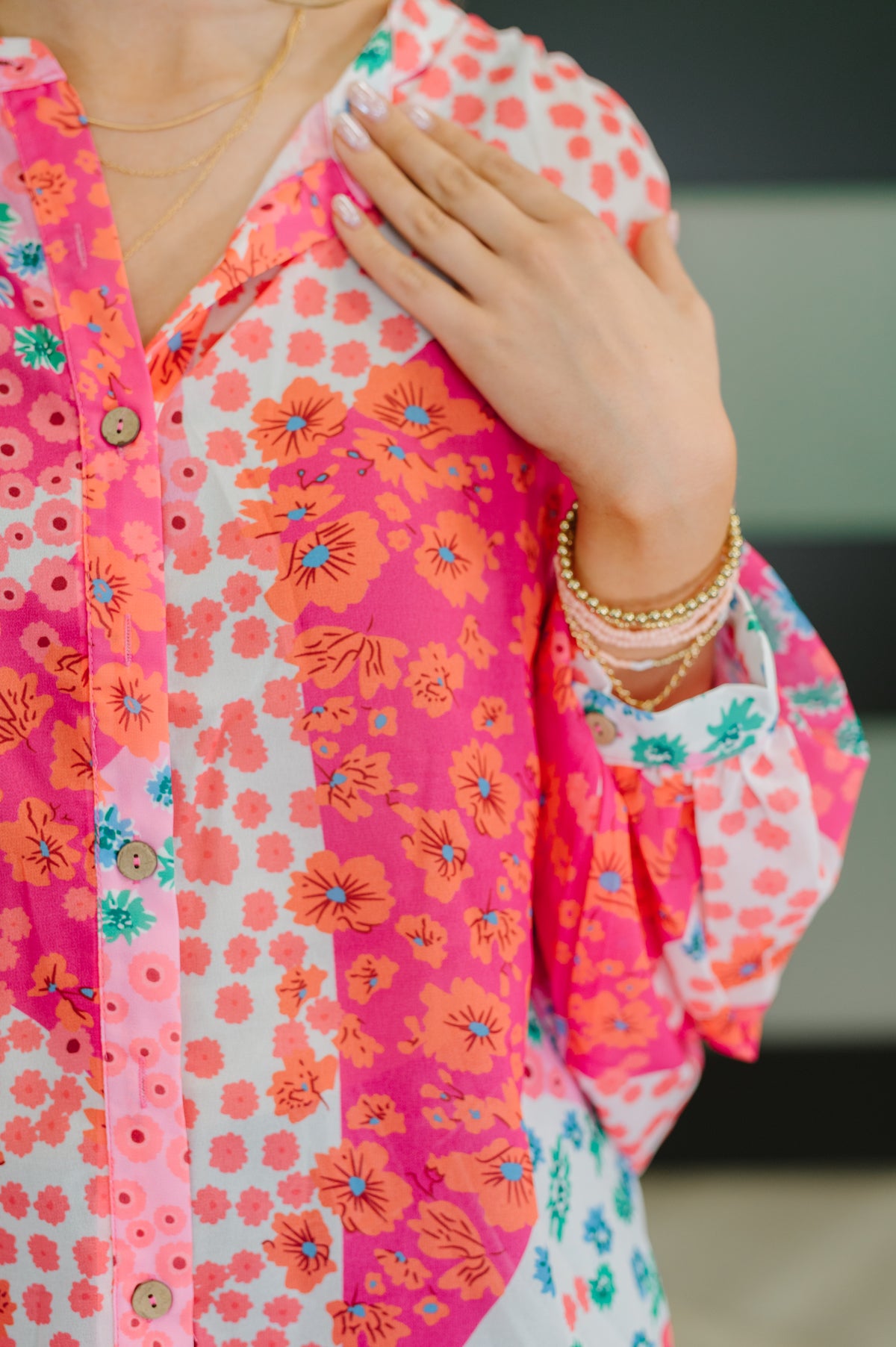 No Hesitation Mixed Print Blouse - 9/30/2025