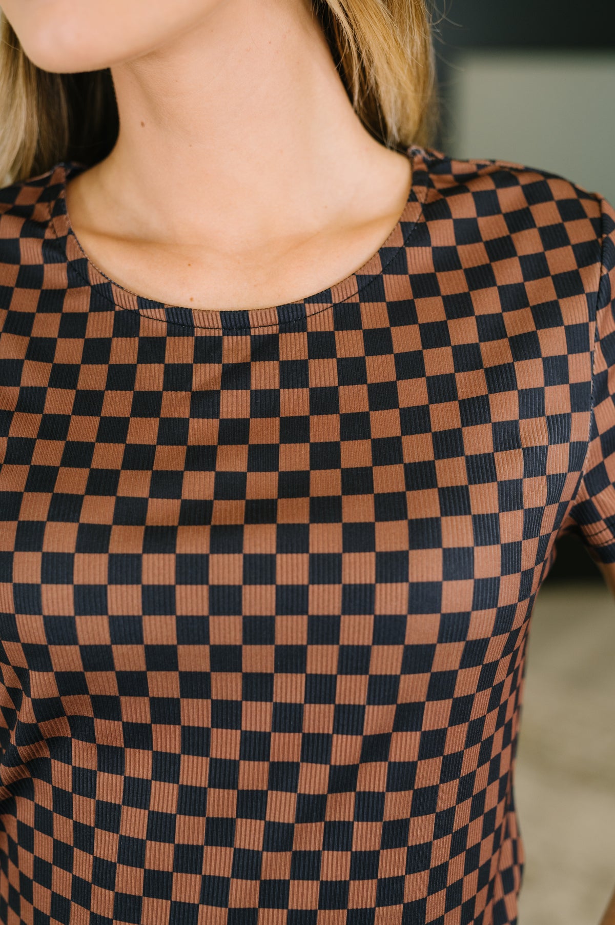No One Else Checkered Casual Tee - 8/11/2026