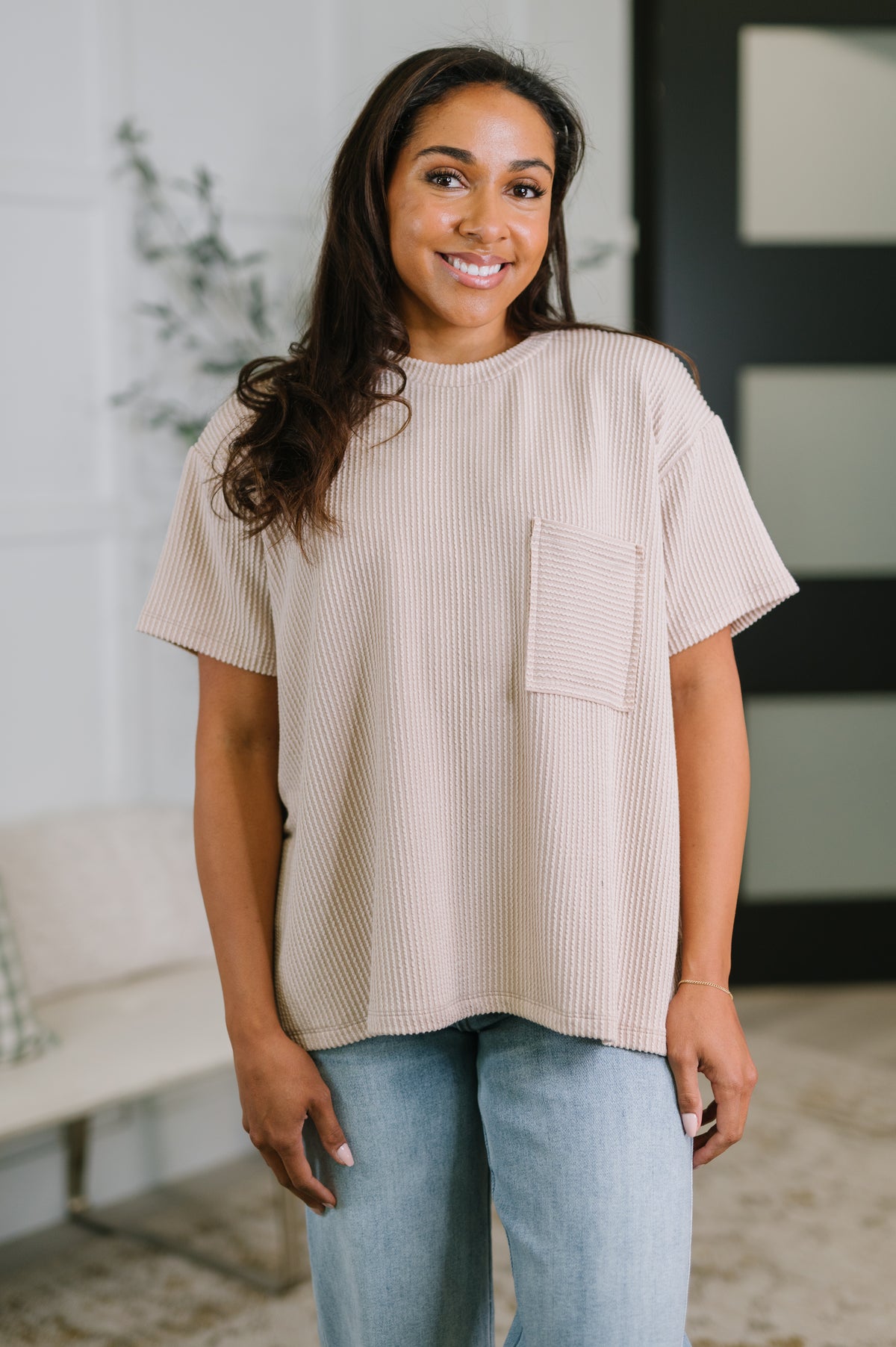 Not That complicated Textured Boxy Tee in Ash Mocha - 5/6/2026