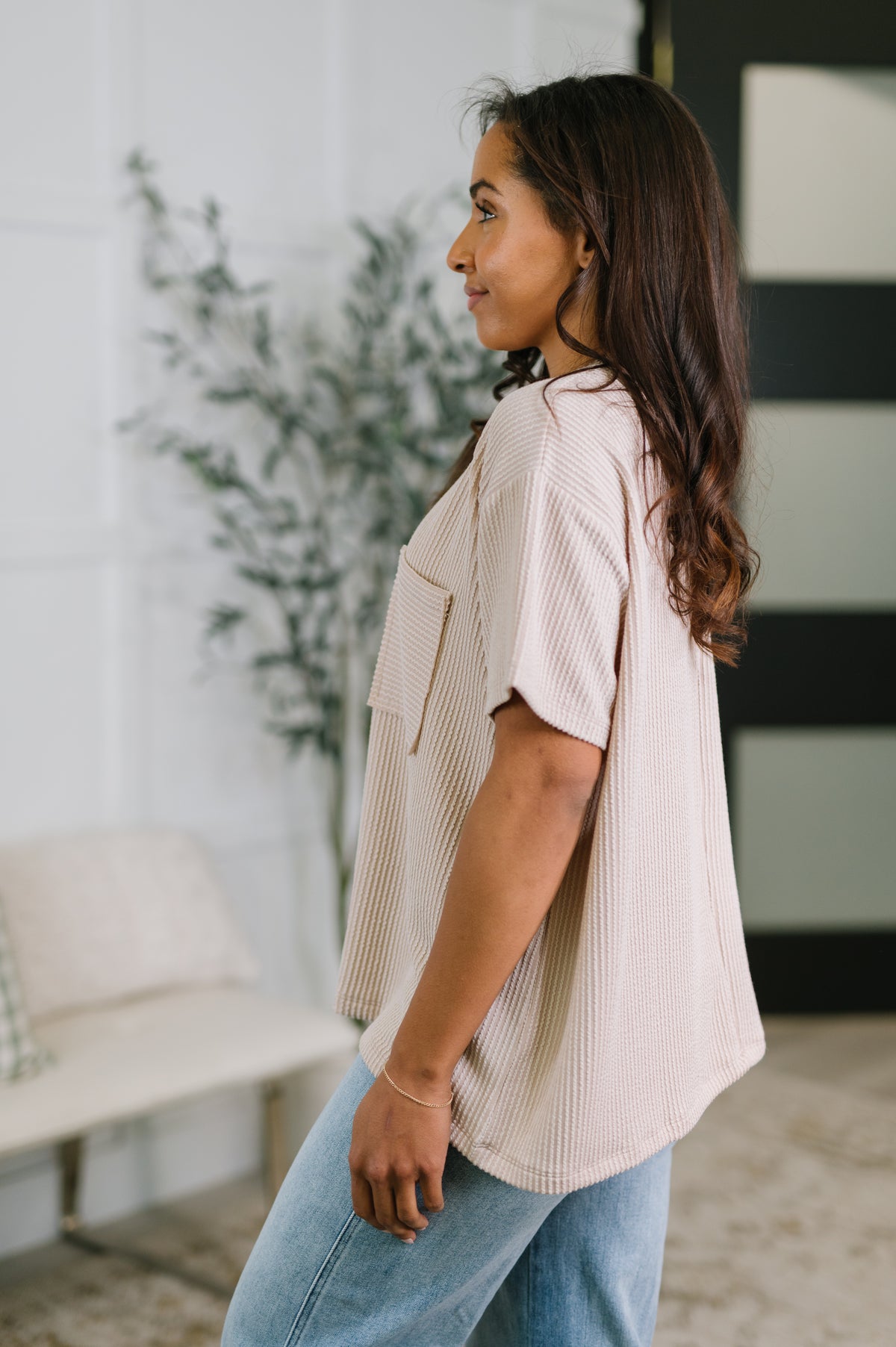 Not That complicated Textured Boxy Tee in Ash Mocha - 5/6/2026