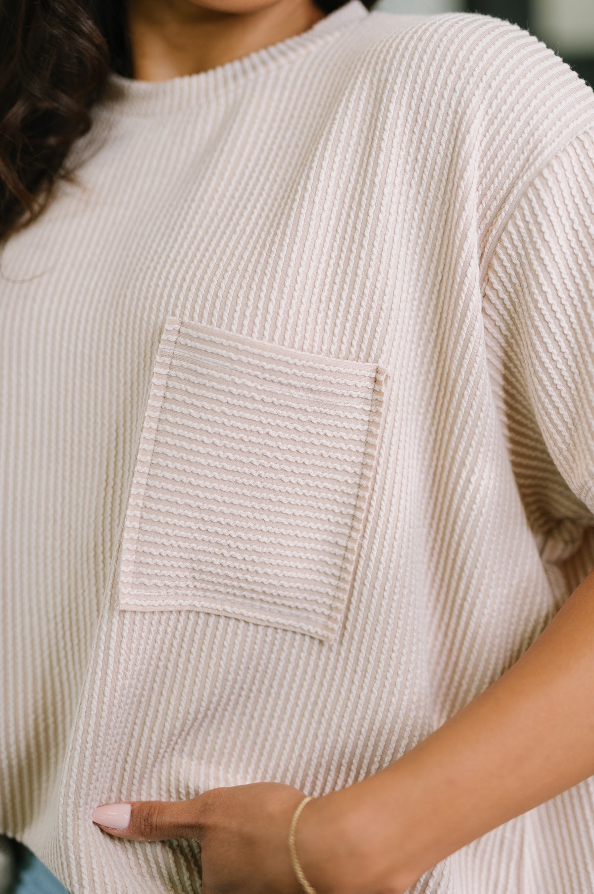 Not That complicated Textured Boxy Tee in Ash Mocha - 5/6/2026