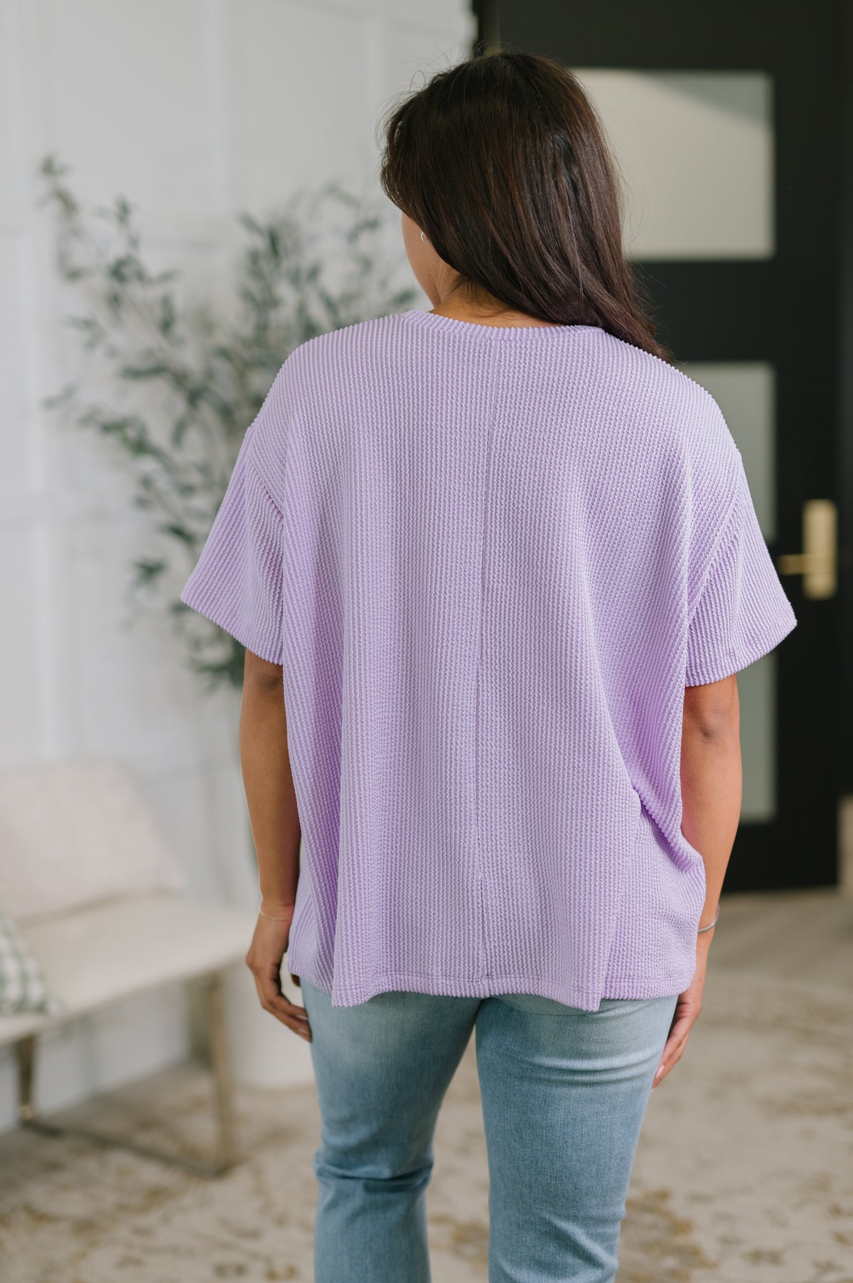Not That complicated Textured Boxy Tee in Lavender - 5/6/2026