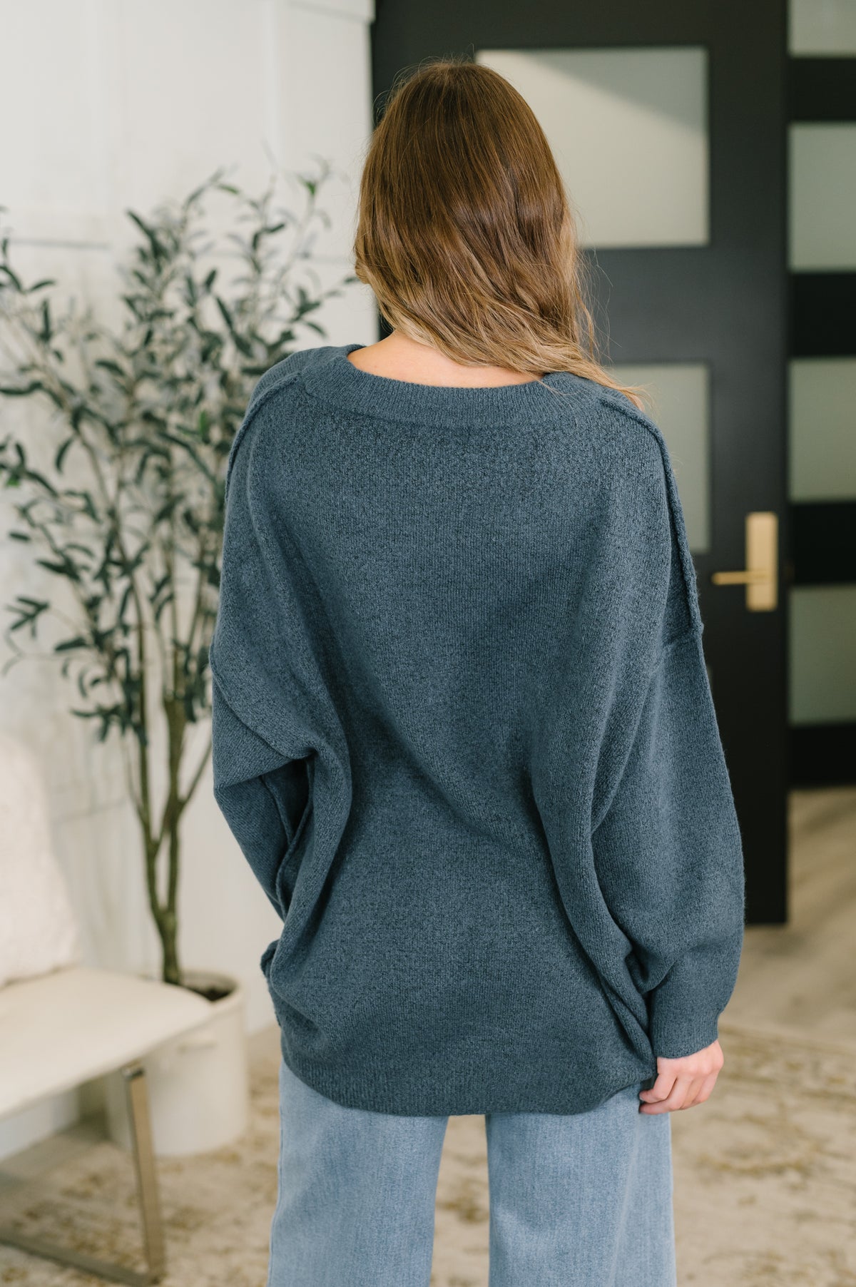 Off Hours Drop Shoulder Relaxed Pullover in Dusty Blue - 11/6/2026