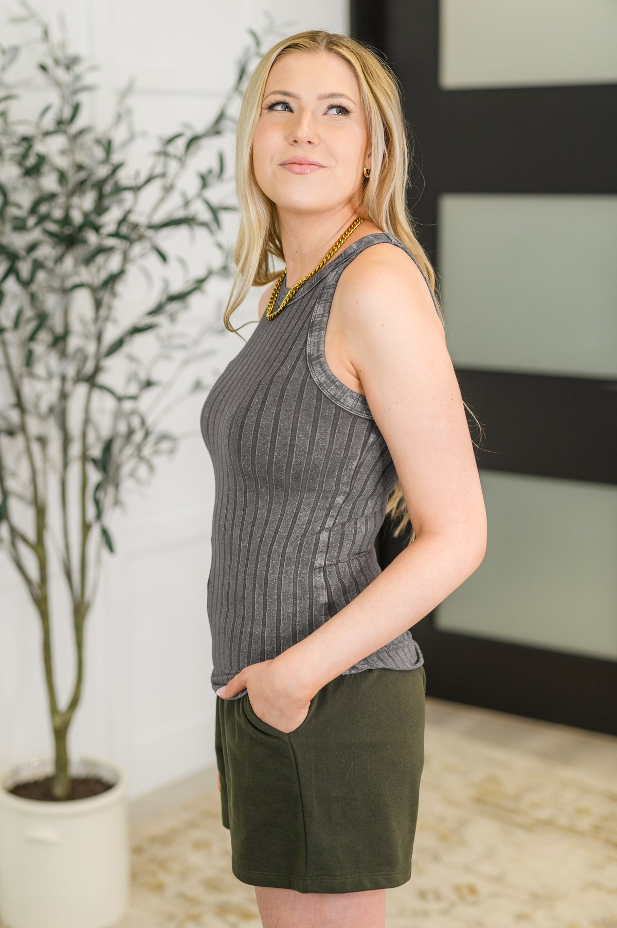 Offbeat Essential Mineral Washed Tank in Ash Grey - 5/28/2025