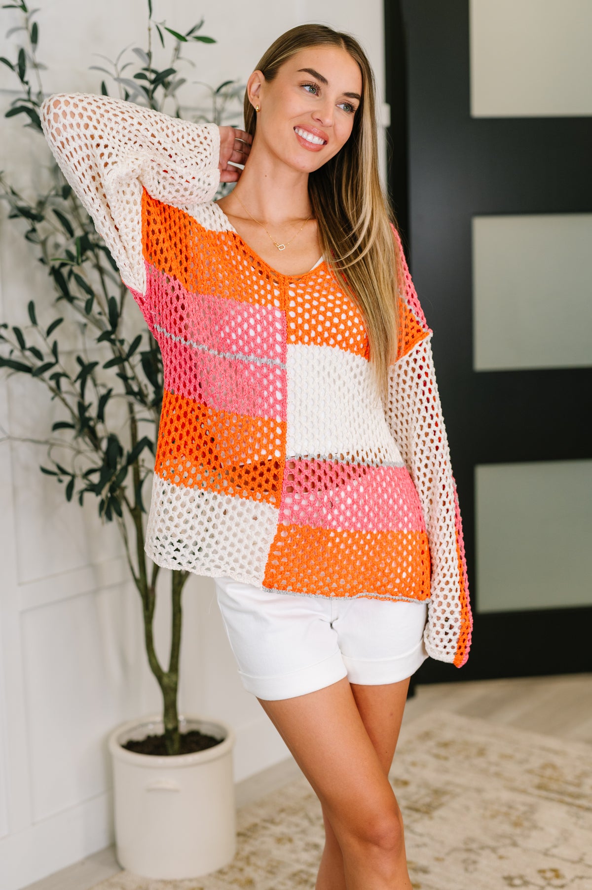 Off the Grid Net Color Block Layering Top - 7/29/2025 NEW
