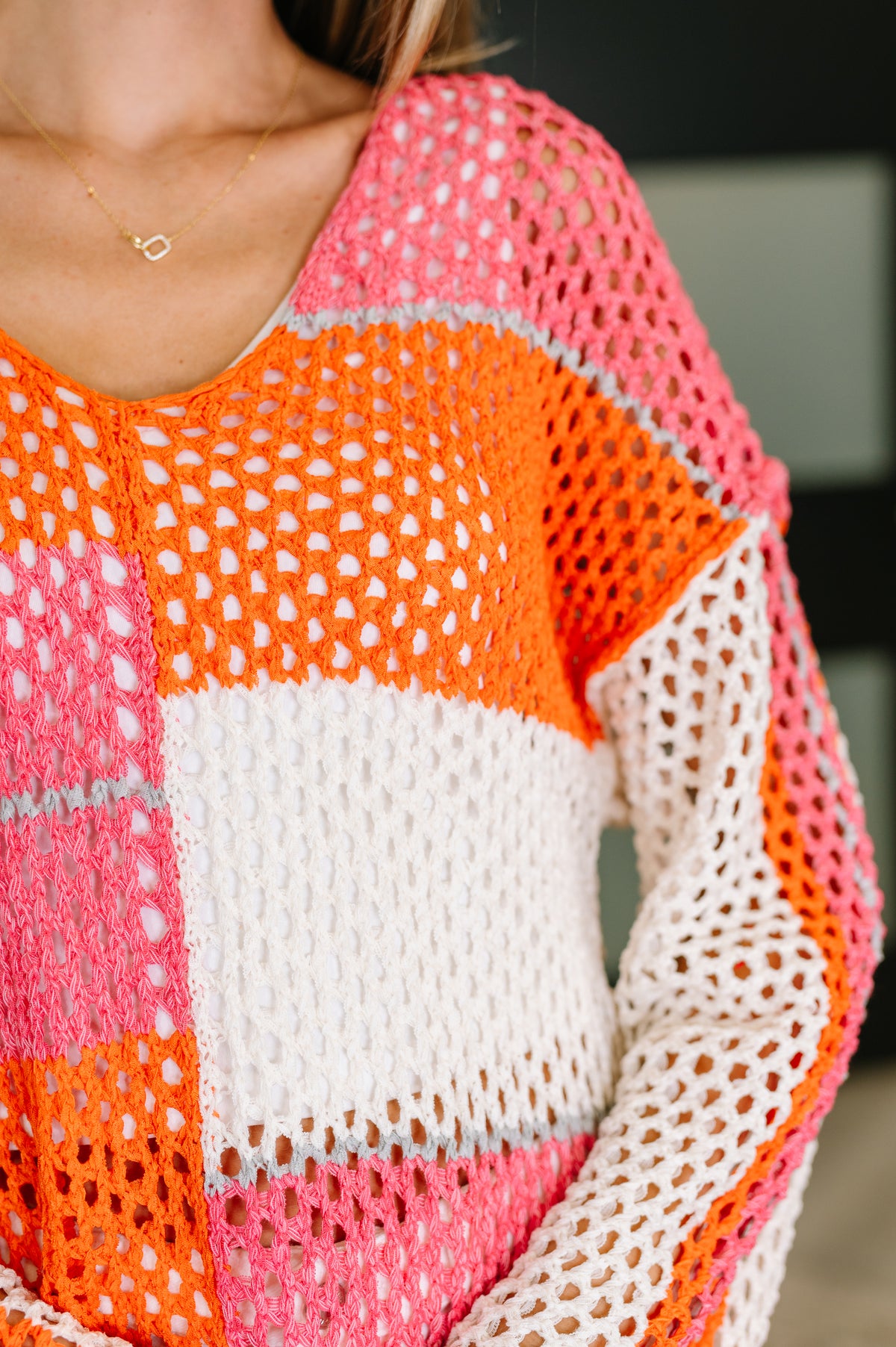 Off the Grid Net Color Block Layering Top - 7/29/2025 NEW
