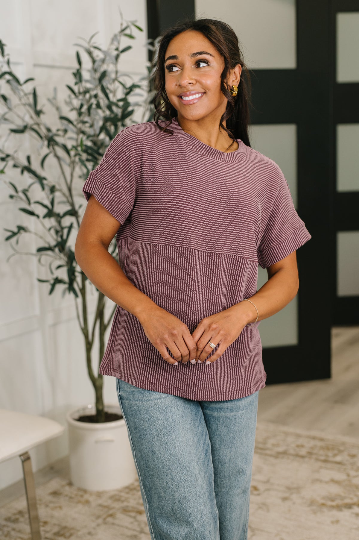On Repeat Cable Ribbed Knit Tee - 4/17/2026