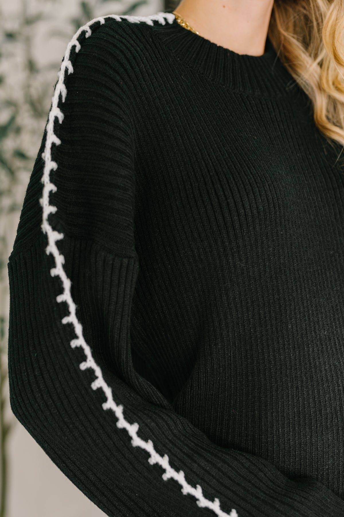 One Stitch at a Time Pullover in Black - 12/1/2025