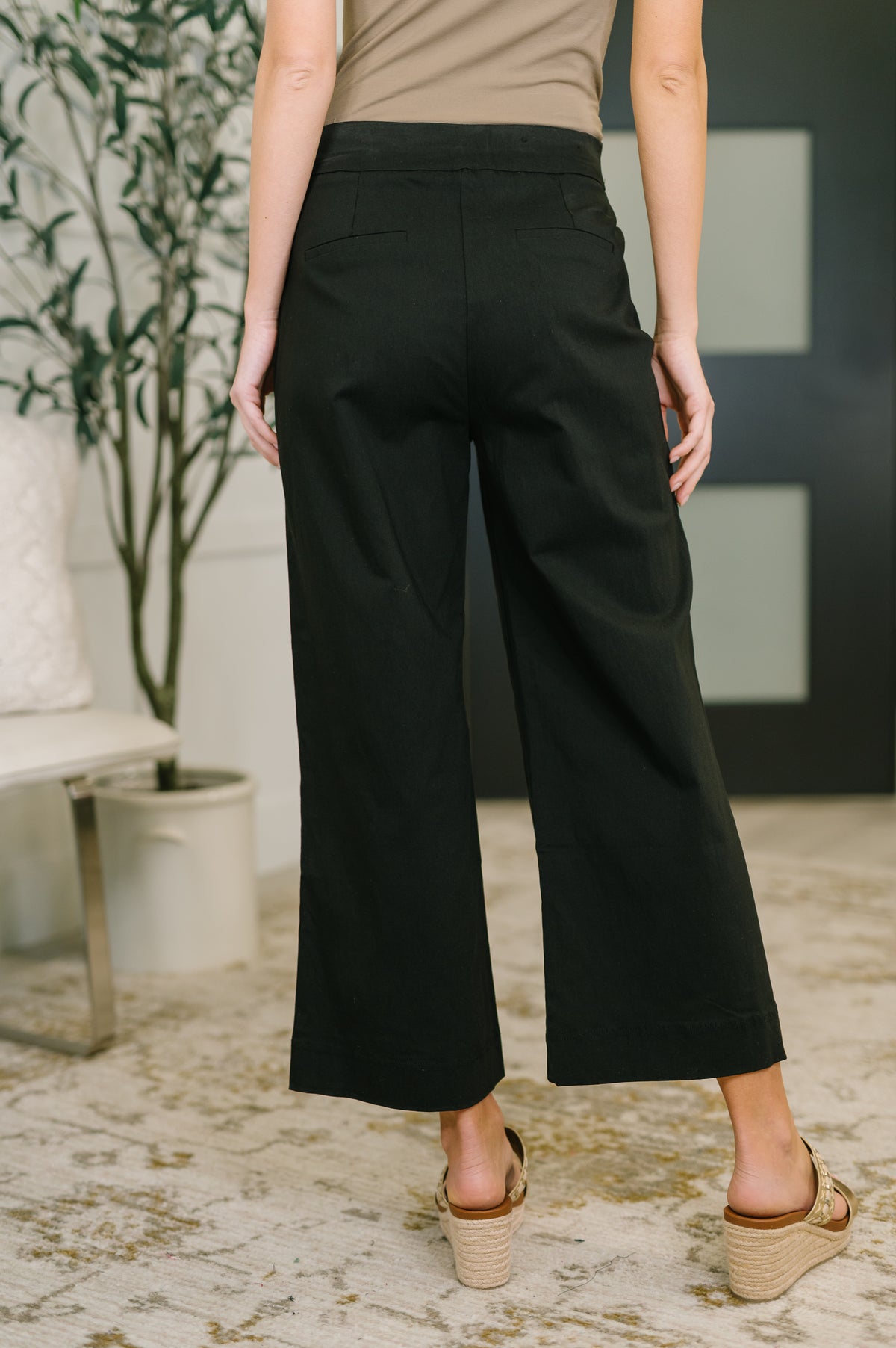 Only Pair High Waisted Wide Leg Bottoms in Black - 2/17/2026