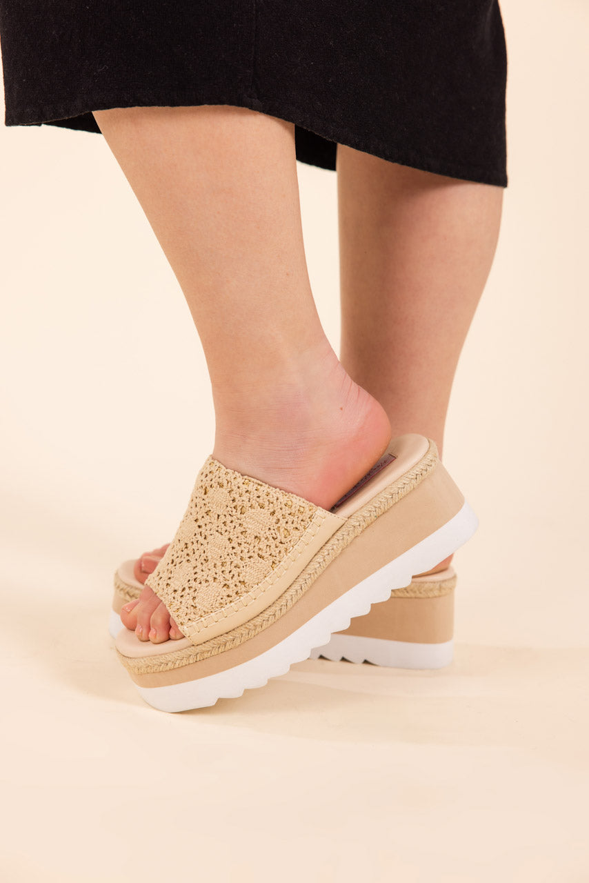 Ophelia Wedges in Cream - NEW