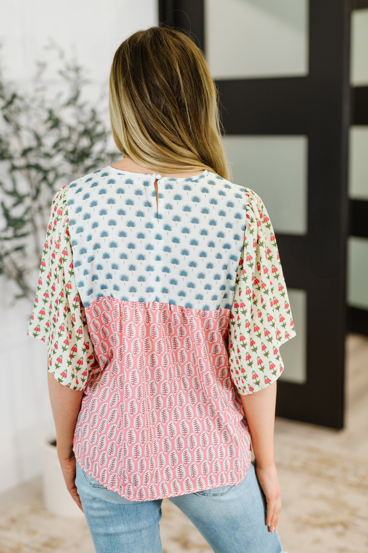 Outside Advantage Mixed Print Boho Blouse - 6/17/2025 NEW