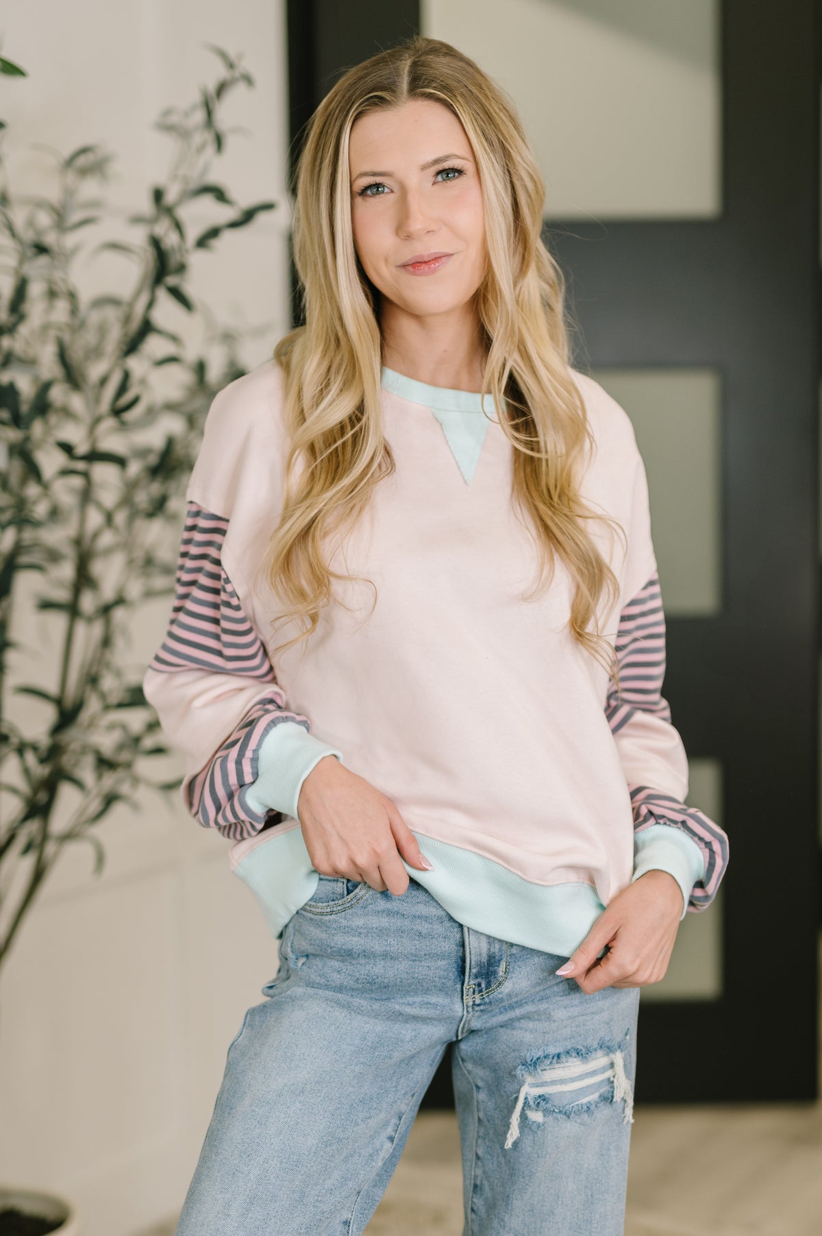 Outside the Lines Oversized Color Block  Pullover - 1/13/2026 NEW