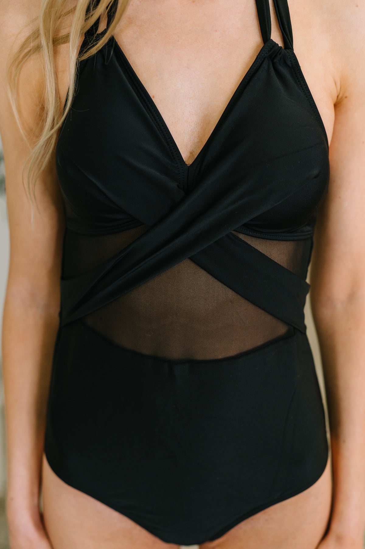 Palma Mesh Detail Halter Swimsuit - 3/30/2026