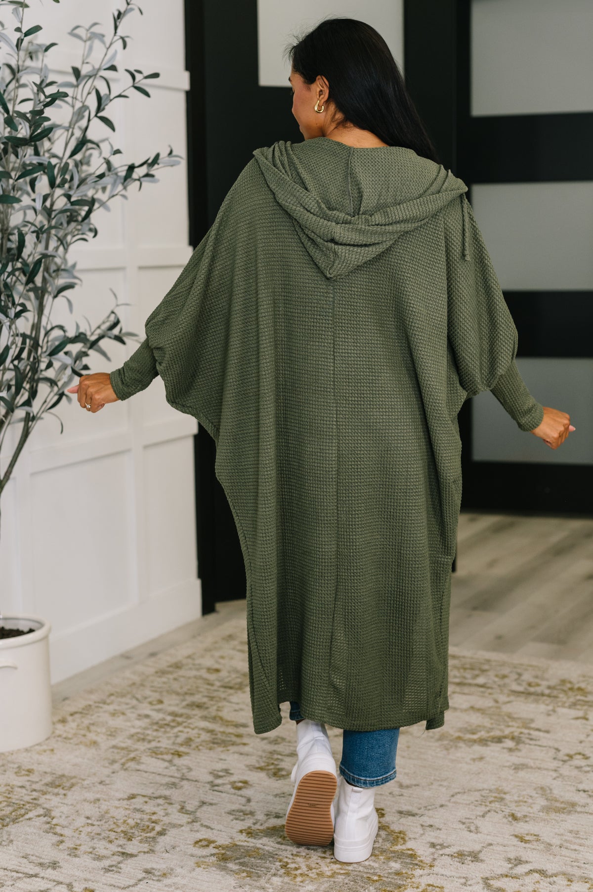 Pamper Travel Hooded Cardigan in Olive - 10/17/2025