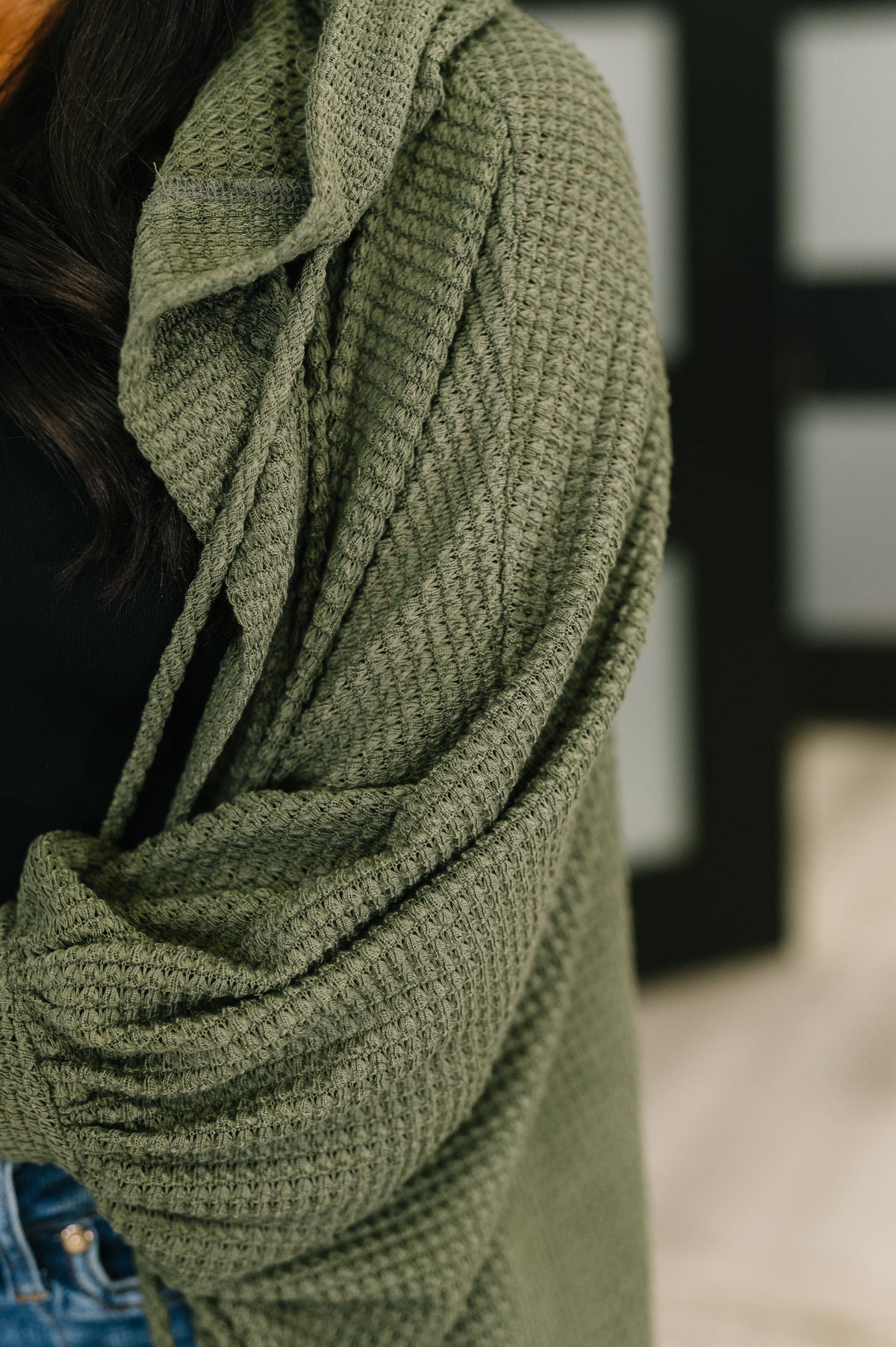 Pamper Travel Hooded Cardigan in Olive - 10/17/2025