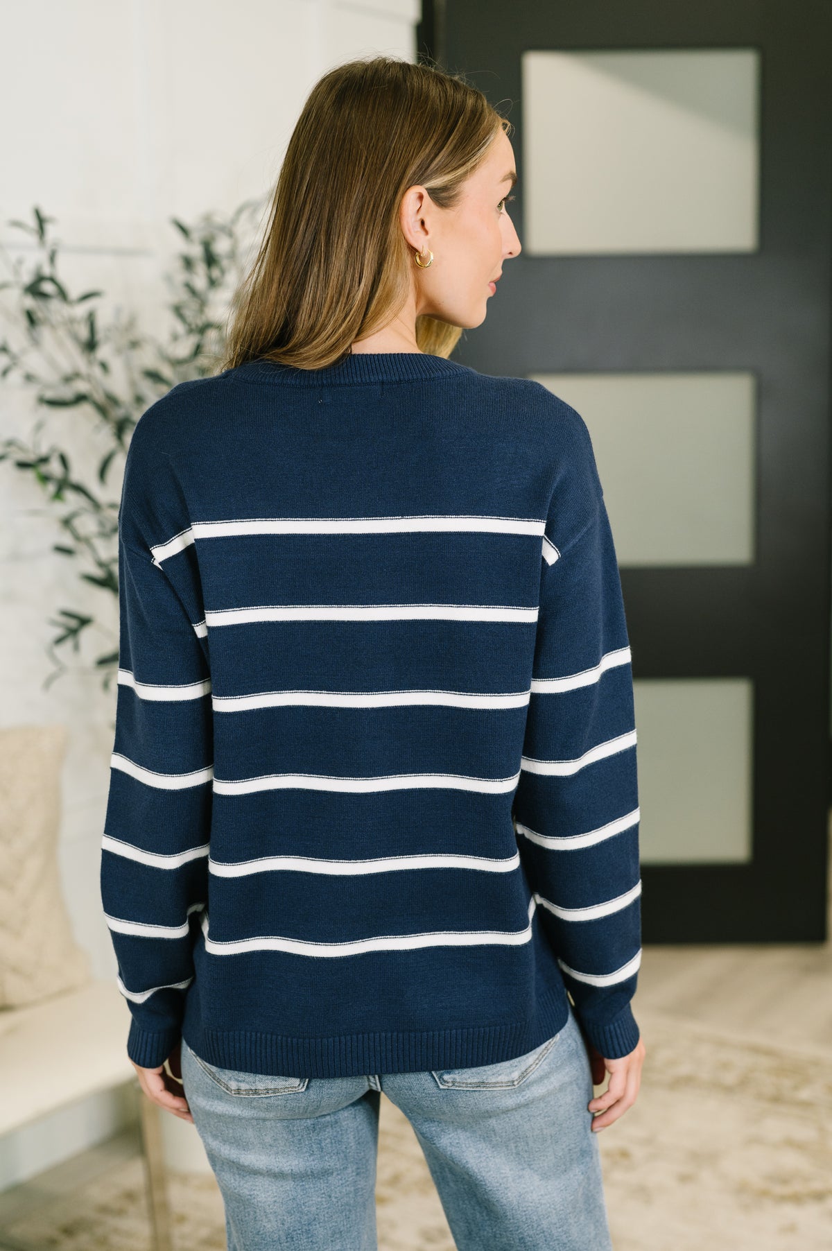 Parallel Lives Drop Shoulder Casual Top in Navy - 9/1/2026