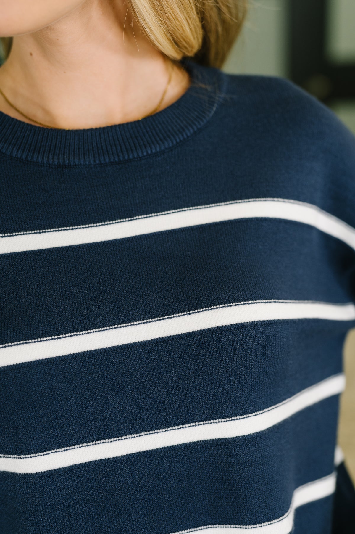 Parallel Lives Drop Shoulder Casual Top in Navy - 9/1/2026