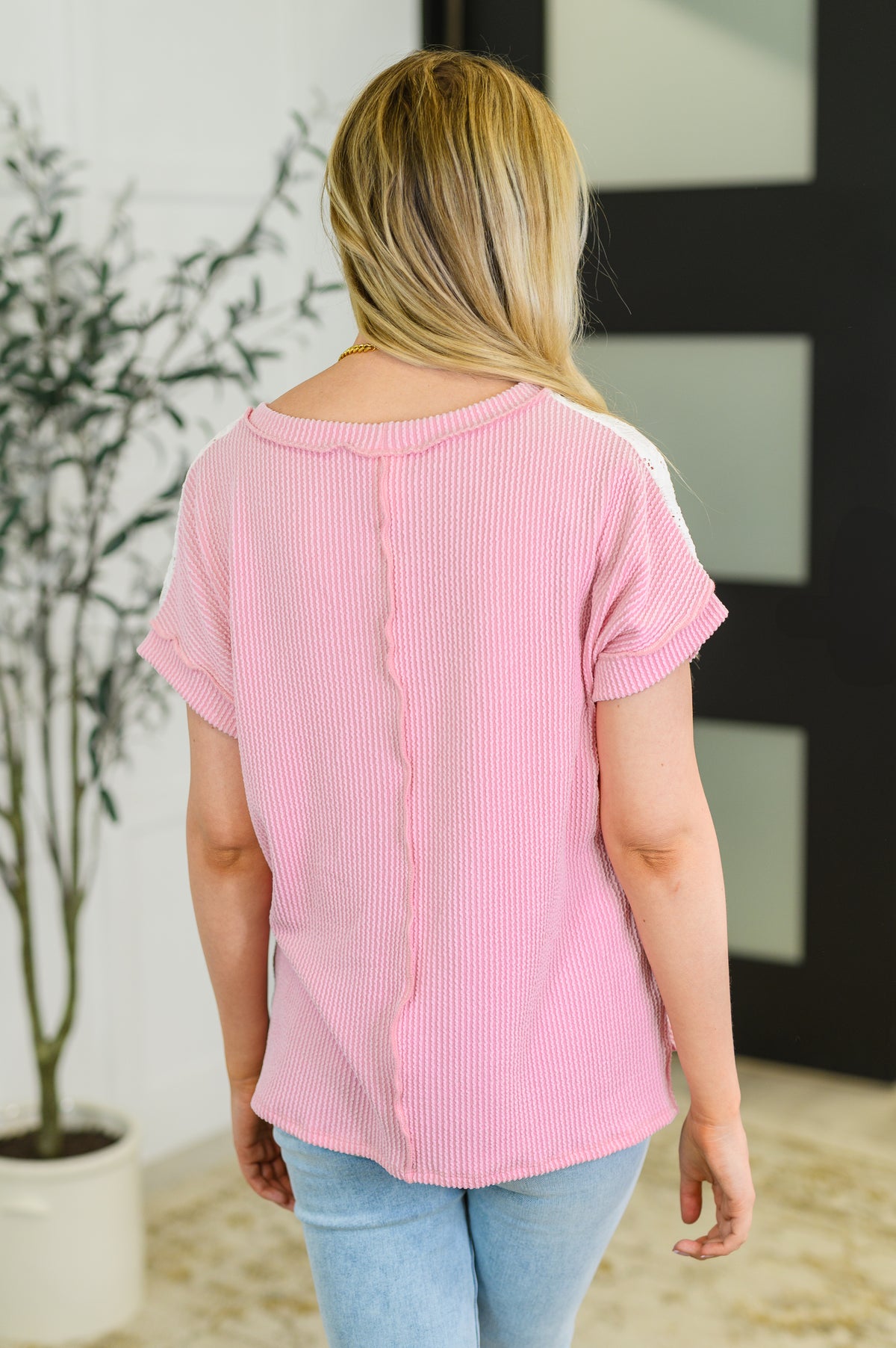 Parlour Picnic Color Block Knit Top in Pink - 5/27/2025 NEW