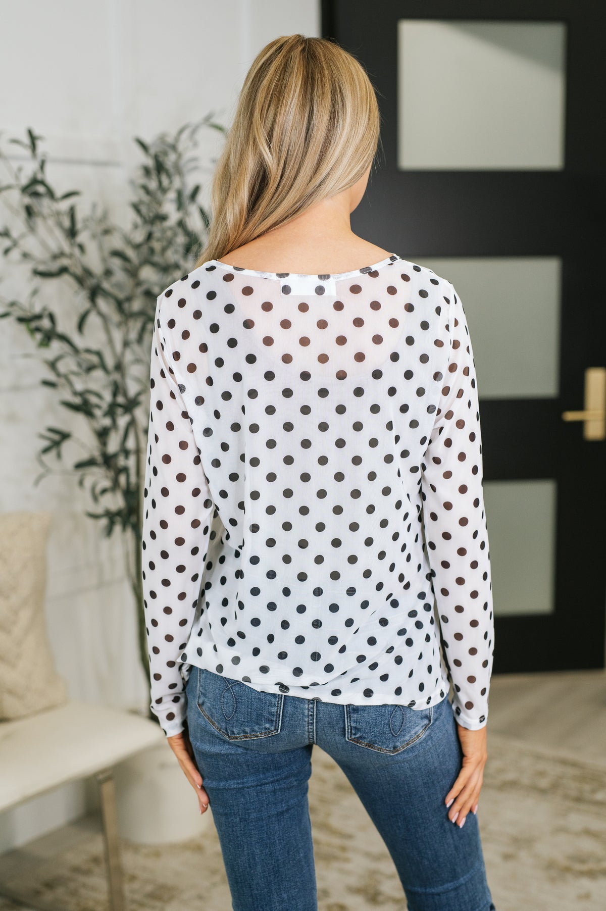 Passively Poise Long Sleeve Top in Polka Dot  - 10/9/2026