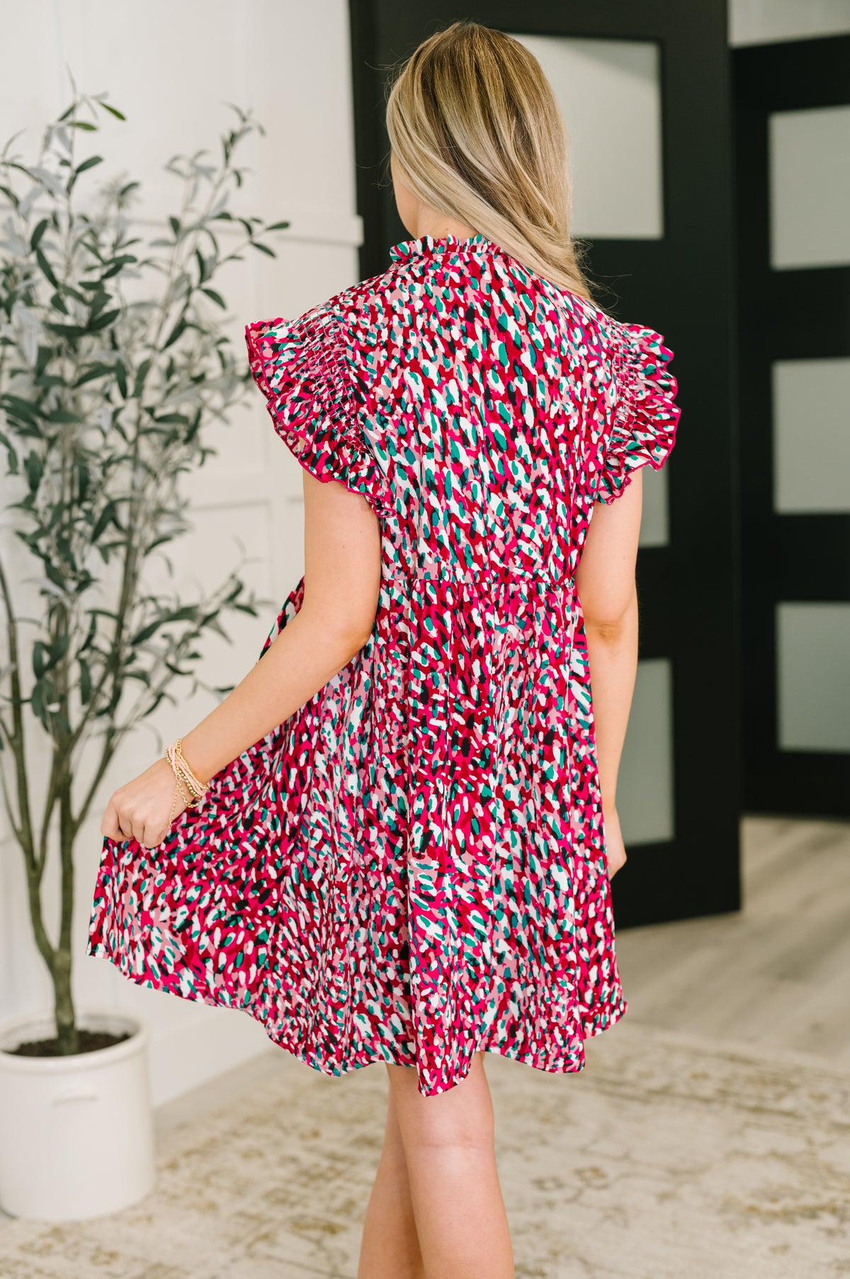 Pattern Pending Bow Detail Dress in Fuchsia and Black - 10/3/2025