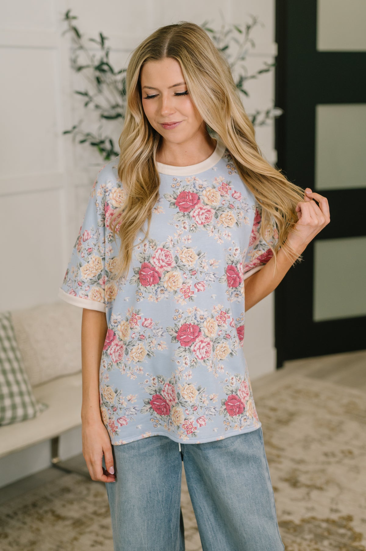 Perfect Season Floral Print Relaxed Tee - 6/2/2026