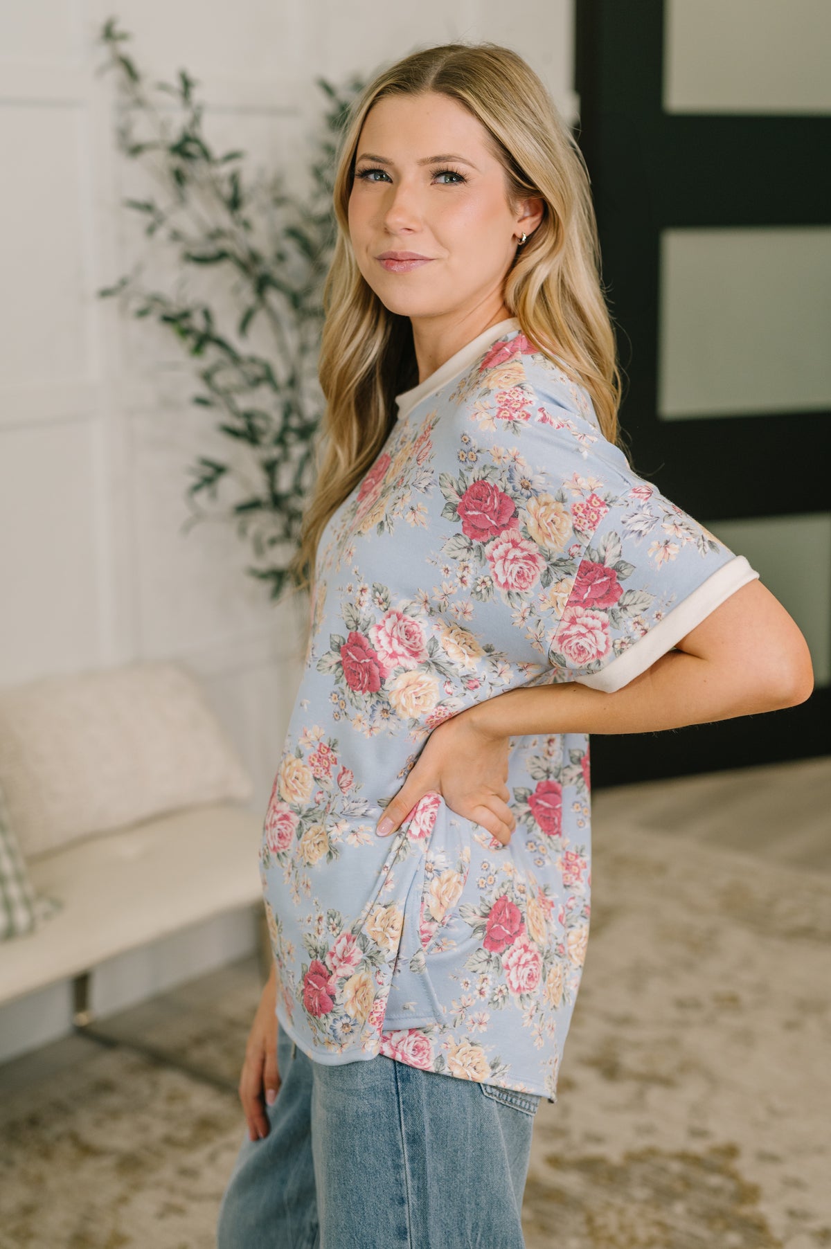 Perfect Season Floral Print Relaxed Tee - 6/2/2026