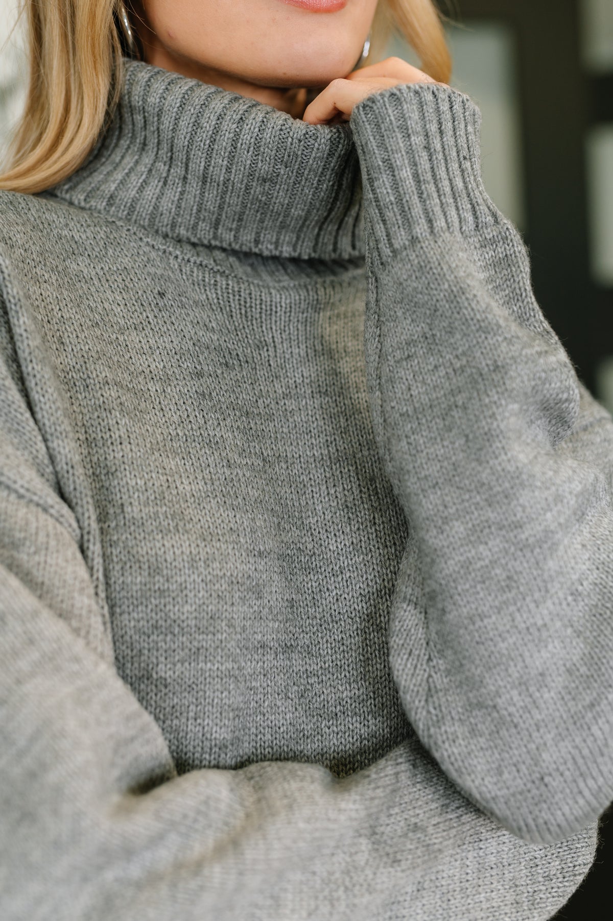 Personal Assistant Turtleneck Dress in Grey - 11/5/2025