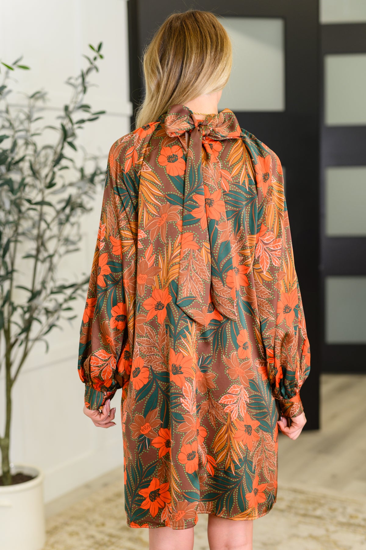 Petals After Dark Balloon Sleeve Dress - 8/26/2025