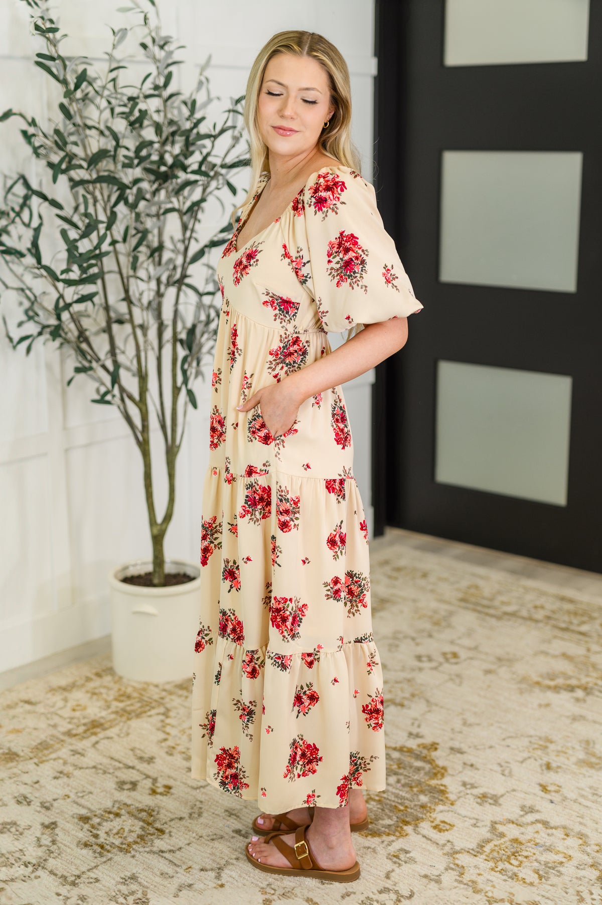 Petals & Postcards Balloon Sleeve Dress - 5/27/2025 NEW