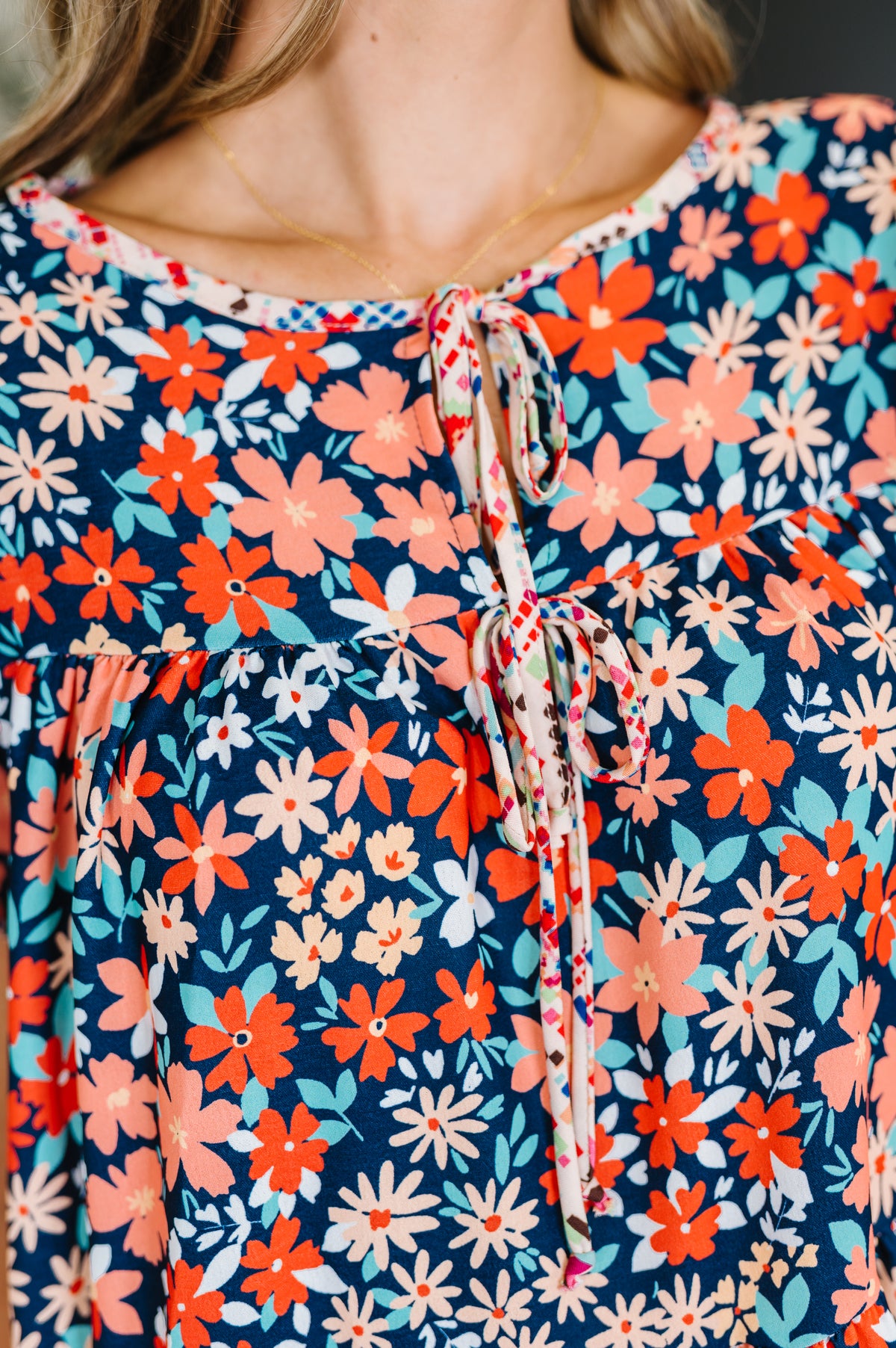 Petal to the Metal Flutter Sleeve Dress in Navy/Coral - 7/11/2025 NEW