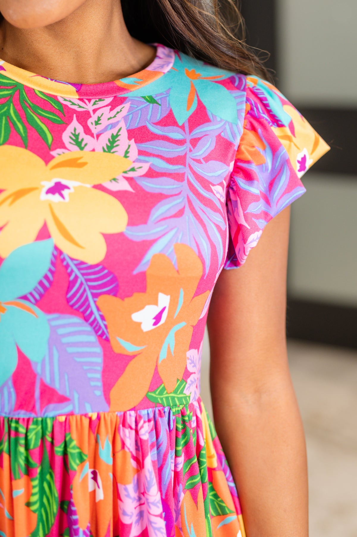 Pineapple Express Yourself Flutter Sleeve Dress - 5/20/2025