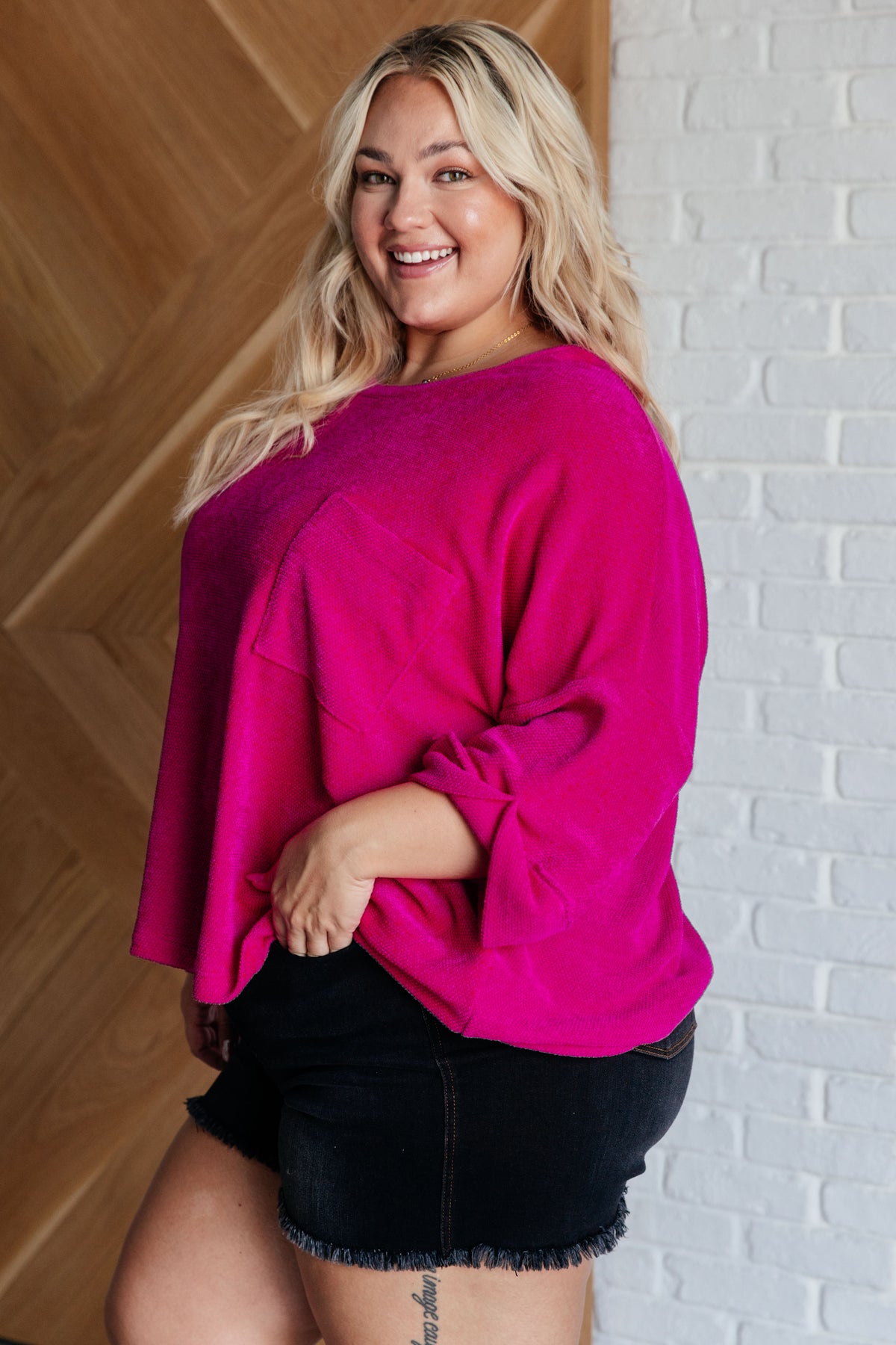 Pink Thoughts Chenille Blouse - 9/15/2025