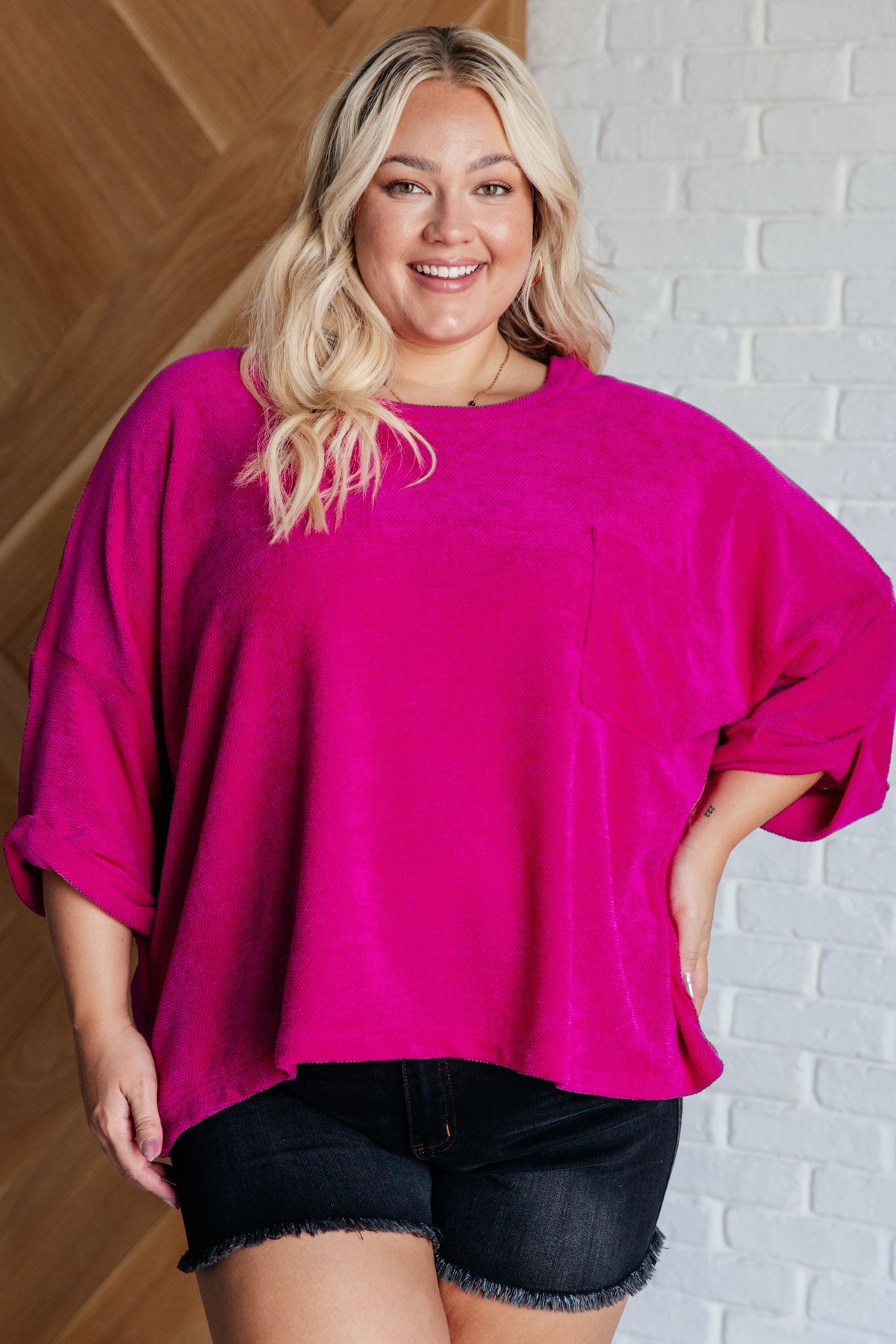 Pink Thoughts Chenille Blouse - 9/15/2025