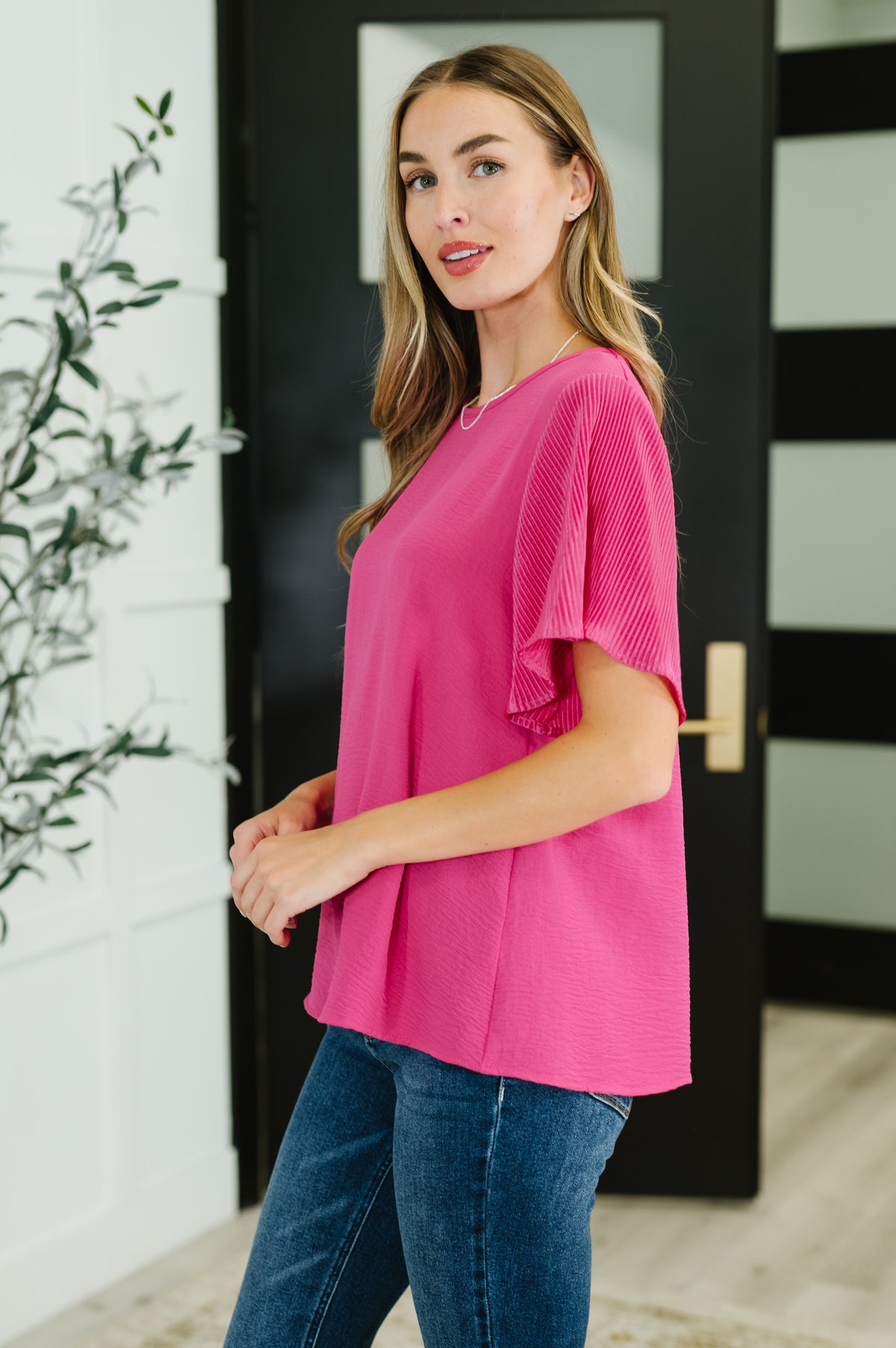 Pink and Perfect Ruffle Sleeve Top - 4/30/2026