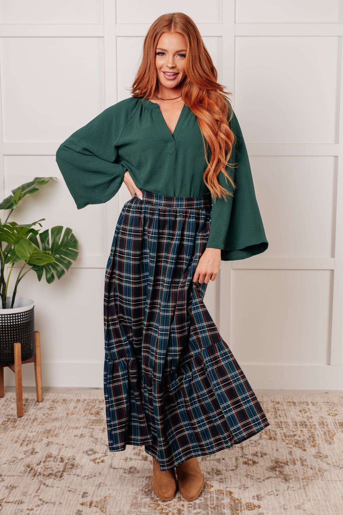 Plaid Perfection Maxi Skirt - 11/7/2024