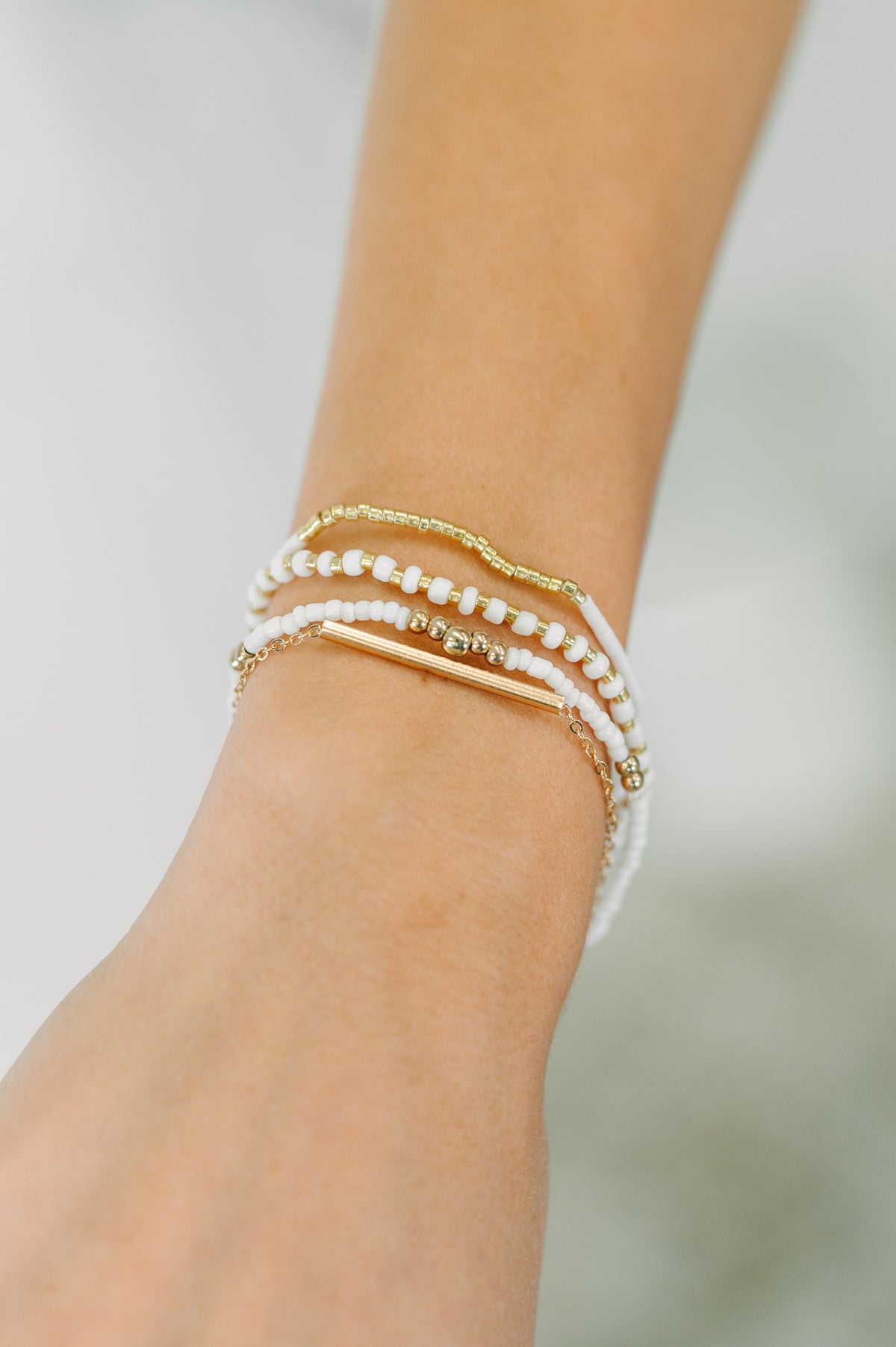 Poised & Polished Bracelet Set in White and Gold - 10/10/2025