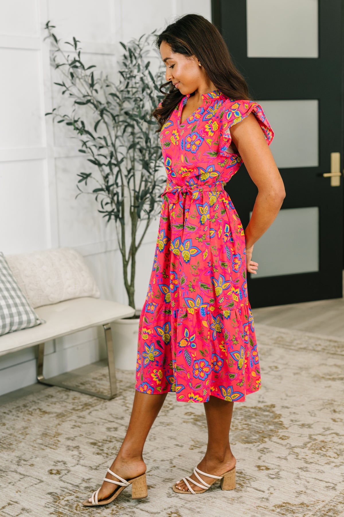 Polished and Pretty Waist Tie Tea Dress - 6/30/2026
