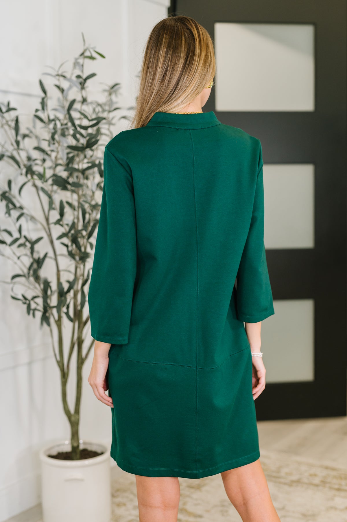Portfolio Quarter Sleeve Dress in Hunter Green - 11/14/2025