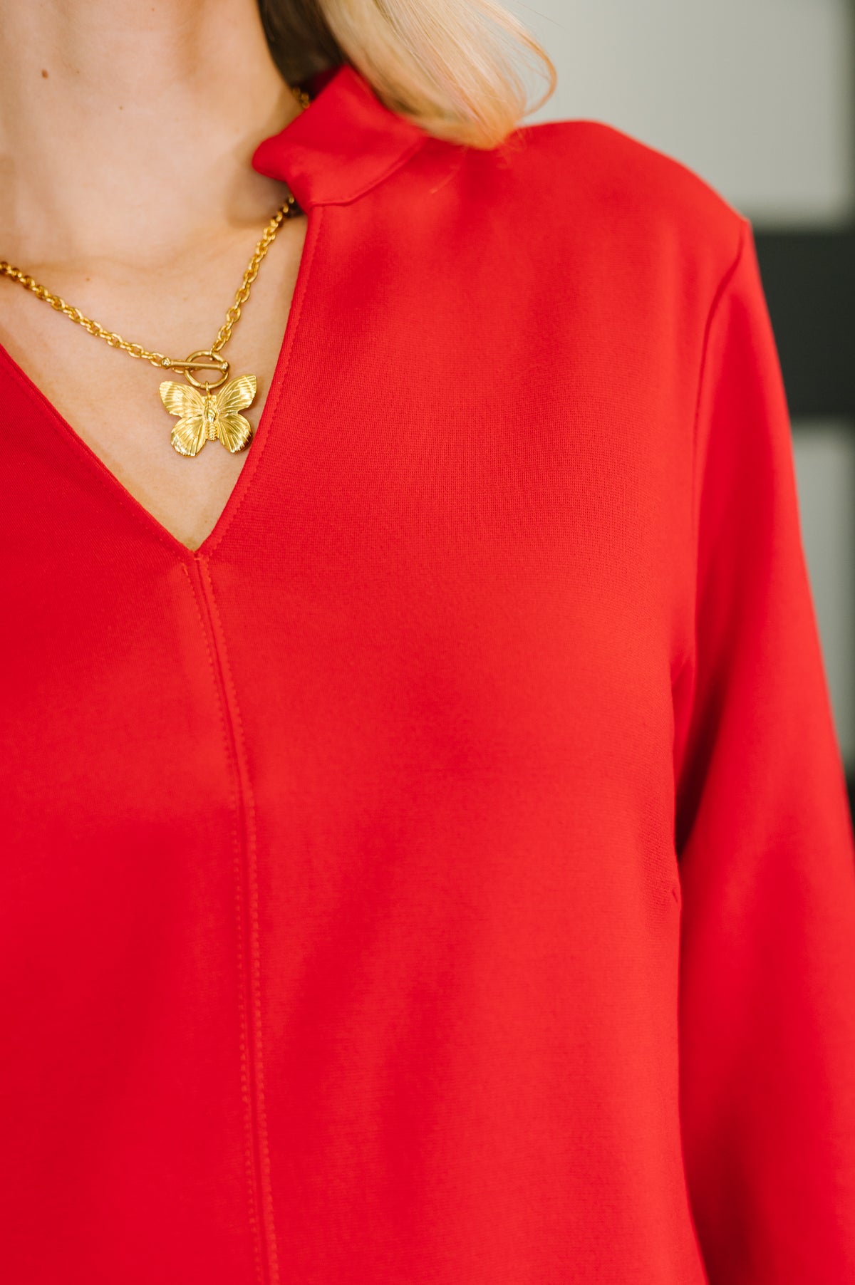 Portfolio Quarter Sleeve Dress in Red - 11/14/2025