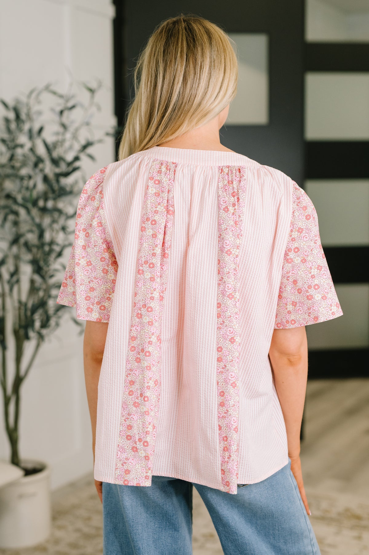 Pretty Prime Bell Sleeve Color Block Blouse - 7/31/2026